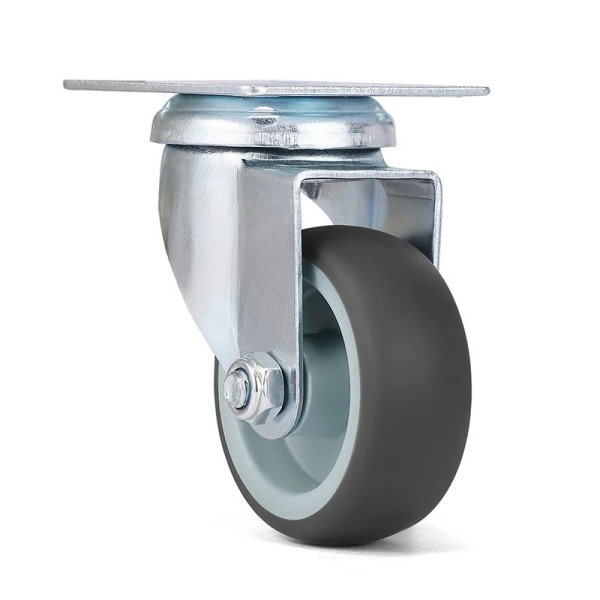 4 STK Hjul Hjul 2 tommer Heavy Duty Swivel Soft Gummi Roller med Bremse