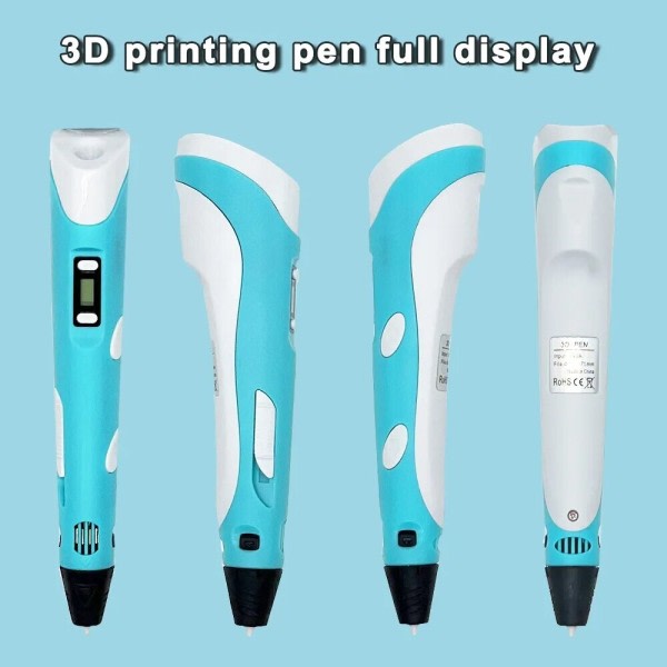 3D Penna För Barn Teckning Utskrift Penna med LCD Skärm Med Filament Leksaker för Barn Jul