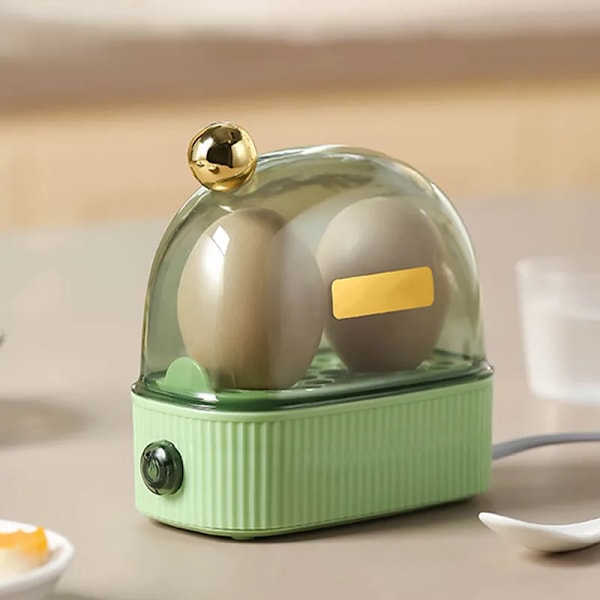 220V El Ägg Panna Poacher Automatisk Strömav Mini Frukost Maskin Ägg kokare 2 Ägg Bärbar Mat Steamer