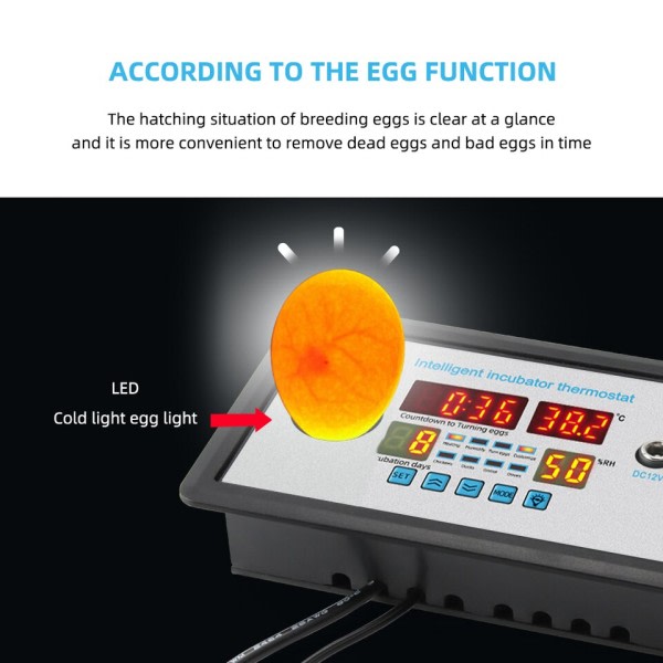 Temperatur Fuktighet Kontroller Inkubator Multifunksjon Automatisk Egg Kontroller Termostat Inkubasjon