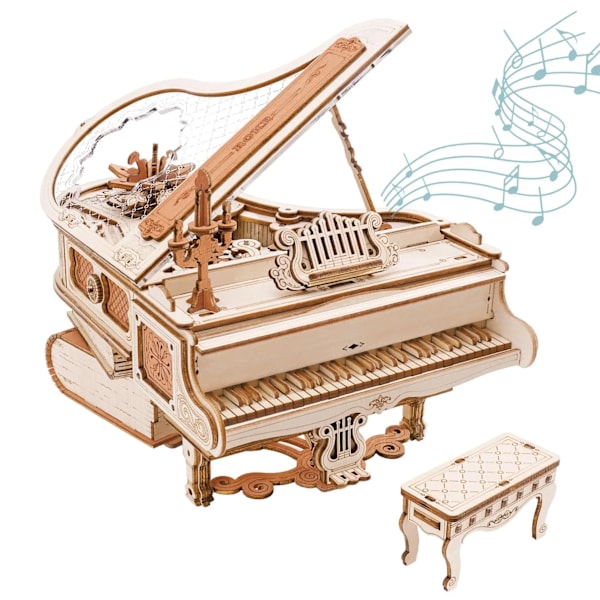 Magiskt Piano Mekaniskt Självspelande Musik Låda för Barn och Vuxna Byggnadsblock Kits Leksaker 3D Trä pussel