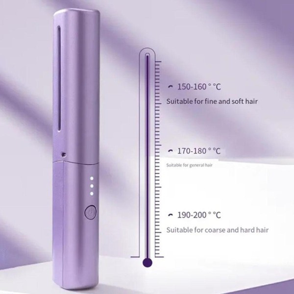 Wireless Professional Hår Rightener Curler Comb Rask Opvarming Negative Ion Rightening Curling Brush