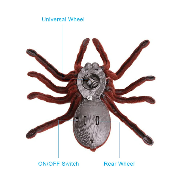 Hög kvalitet Halloween Fjärrkontroll 11 2CH Infraröd Realistisk RC Spider leksak