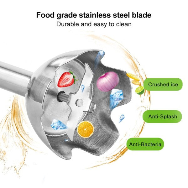 4 i 1 Hög Power Immersion Hand Stick Blender Mixer Inkluderar Hackare