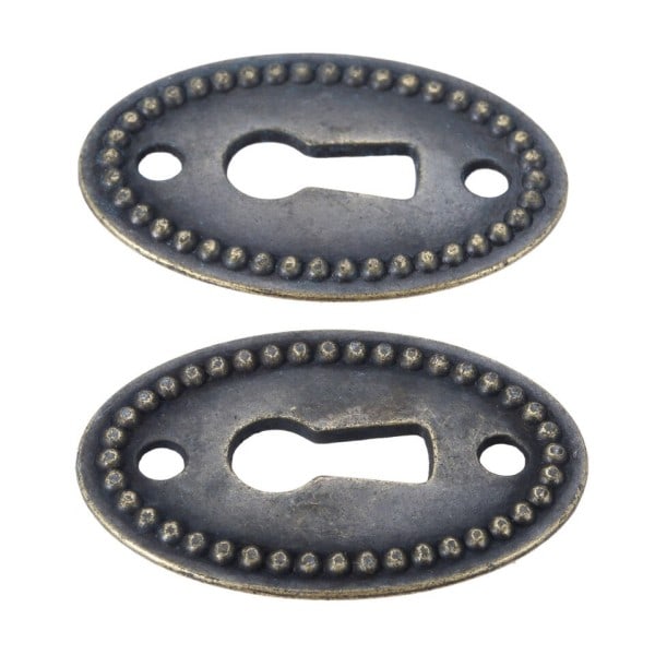 2st Antik Brons Färg Oval Form Nyckelhål Kåpa Curved Ihåliga Anslutningar