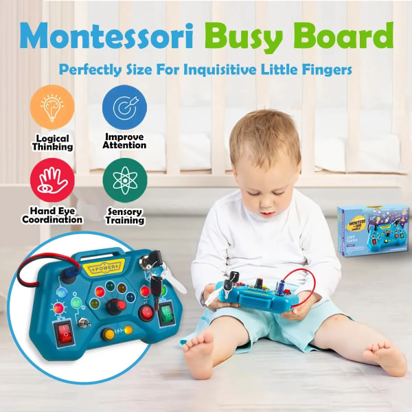 Montessori upptagen bräda leksaker för småbarn gåvor för 1 2 3 åringar bebis pojkar flickor pedagogiska lärande leksaker småbarn resor leksaker