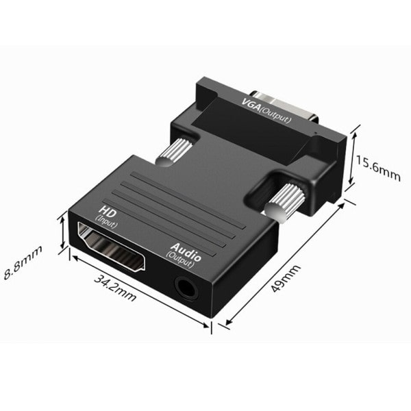 HDMI yhteensopiva uros VGA naaras sovitin HD 1080P ääni kaapeli muunnin