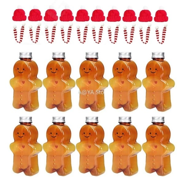 10 stykker jule flasker jul pepperkaker mann flasker godteri krukker juice drikke flaske