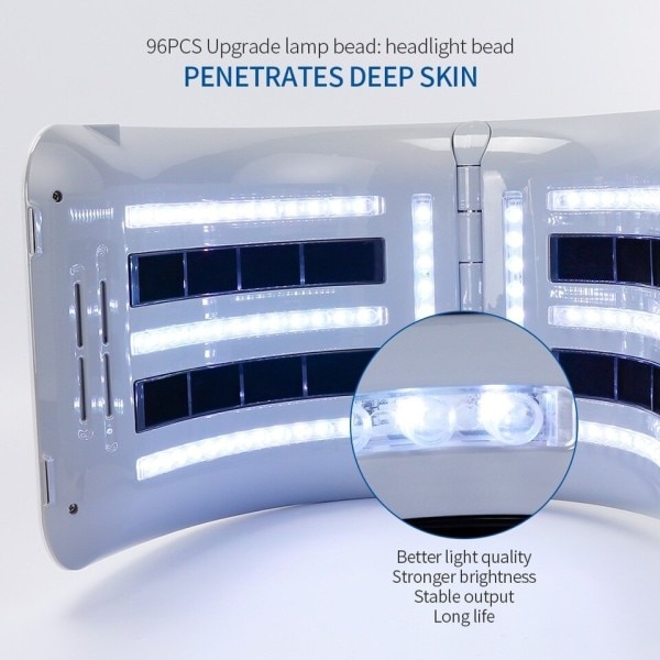 2 IN 1 vikbar 7 färg LED foton 30-60℃ uppvärmning threapy ansikte&Body mask maskin salong