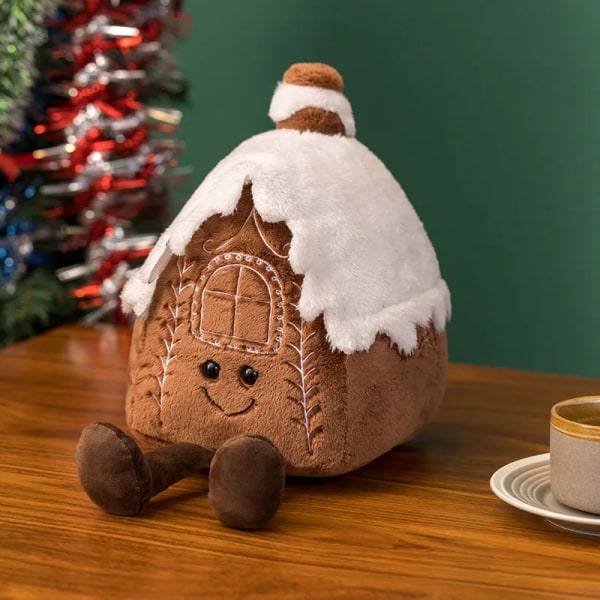 Jul Ginger bröd Plushie Plysch kudde fylld choklad kaka stuga hus inredning kudde