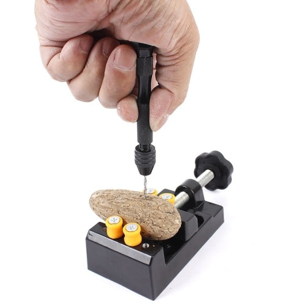 Mini Mikro Aluminium Hand Drill Med Keyless Chuck HSS Stål Twist Drill Bit