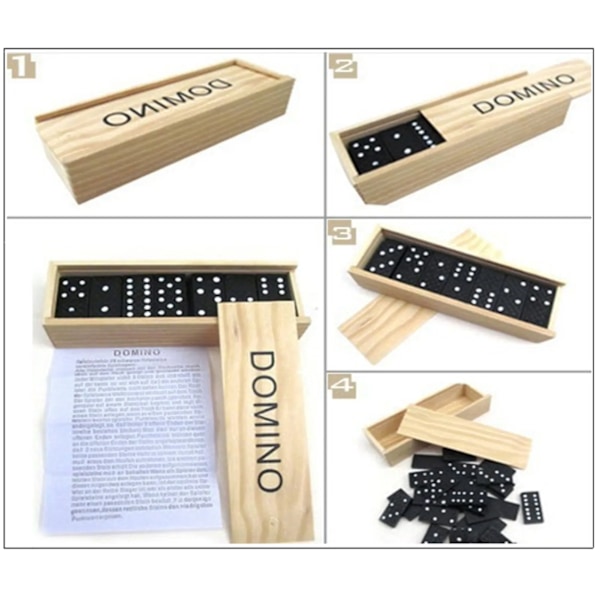 28 bitar Trä Domino Bräde spel Resor Roligt Bord Spel