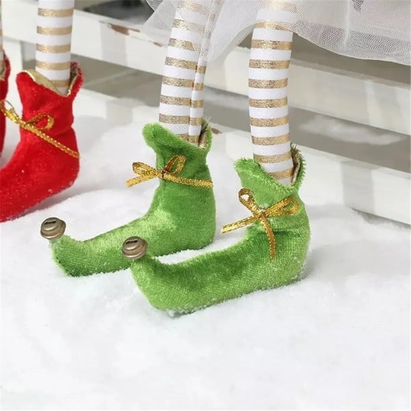 Ett par jul prydnader plysch dockor tyg handgjorda plysch elf leksak prydnader plysch tomte leksak