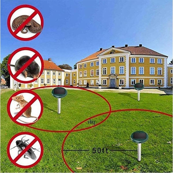 Sol Mulvadar ormar sorkar gnagare Repeller Utomhus Ultraljud Vattentät Anti Råttor Mus Ormavvisande