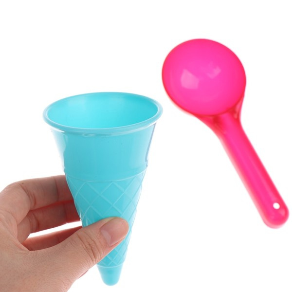 Glass Cone Scoop Set Strand Sand Leksaker Barn Sommar Lek Spel Gåva Barn's Strand Leksaker
