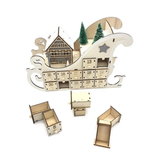 Jul advent kalender pynt træ lysende pynt gadget