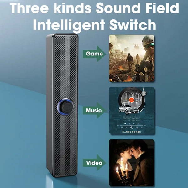 Hjem Kino Lyd System Bluetooth Høyttaler 4D Surround Soundbar Datamaskin Høyttaler