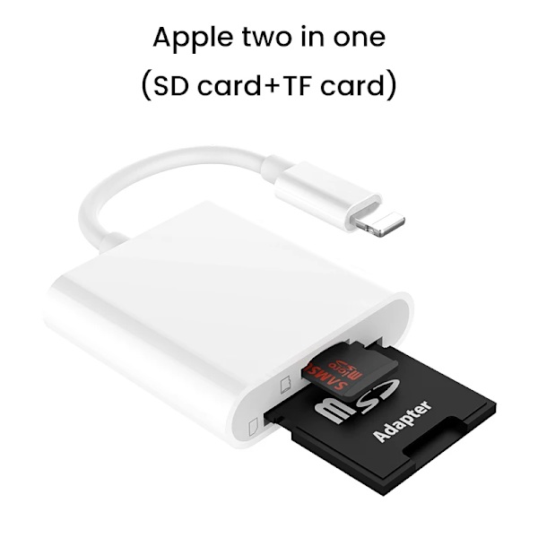 2 in 1 OTG Card Reader Adapter for iPhone 14 13 12 11 Pro Max Micro SD TF Smart Memory Card Reading Converter Mini Card  Läsare