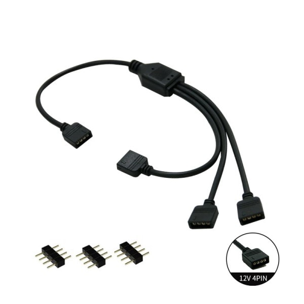 RGB SYNC Splitter, 12V 4Pin RGB / 5V 3Pin ARGB SYNC HUB Transfer Förlängning kabel