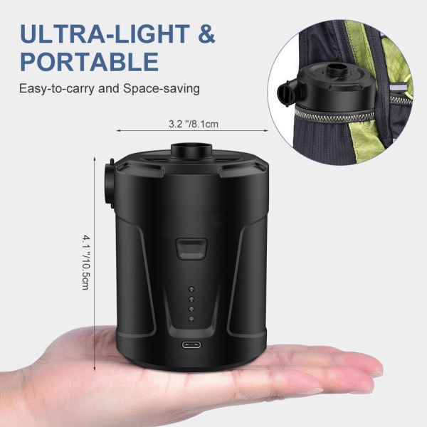 Bärbar Trådlös Luft Kompressor Inflator/Deflator Pumpar för Uppblåsbara kuddar Luft Sängar Båt Simring Ring