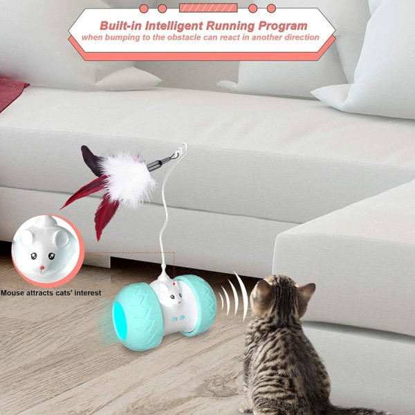 Interaktive Katteleker for inne katter, Automatisk Kattunge leker  Elektronisk med mus og 3 fjær for katter 606a | Fyndiq