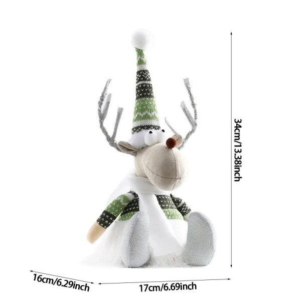 Jul Stor stående Älg docka Navidad Figuriner Ornament Med Ljus Ren