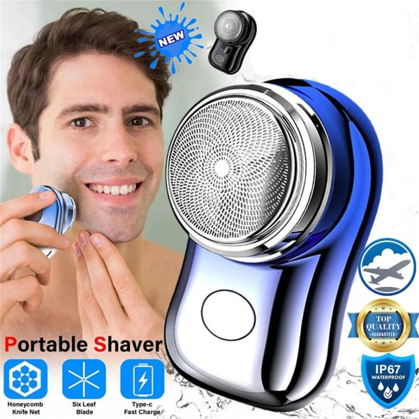 Mini barbermaskin for herrer reise lomme størrelse elektrisk barbering vaskbar oppladbar smertefri trådløs trimmer