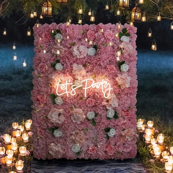 Konstgjorda blommor vägg panel 3D blommor bakgrund imitation rosor för vägg fest bröllop bröllop dusch utomhus dekoration