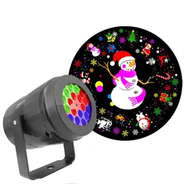 USB Ström Snöflinga Jul Projektor LED Ljus Ljus Inomhus Inredning Tomten Snöfall Mönster Projektion