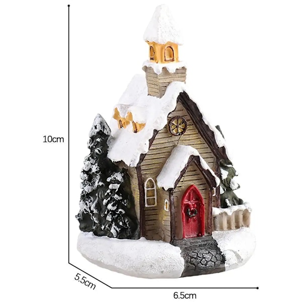 Jul led lys hus jule tre pynt LED harpiks liten landsby hus jul glød dekor