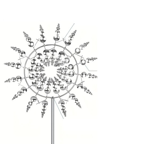 Magisk Kinetisk Metal Vindmølle Spinner Unik Vind Drevet Fangere Kreativ Terrasse