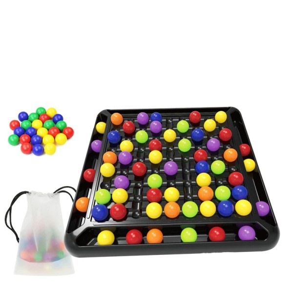 Regnbue bold matchende legetøj farverigt sjovt puslespil skak bræt spil med 80 stk farvede perler