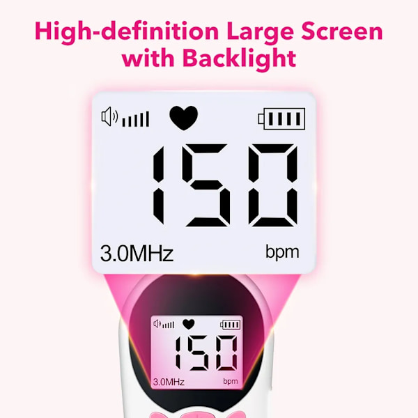 Foster Hjerte Rate Monitor for Baby Graviditet Hjerteslag Detektor LCD Modlys Puls meter