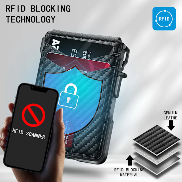 Herre Lommebok Taktisk Bifold Lommebøker for Menn Metal RFID Blokkering Aluminium Penger Kort Holder