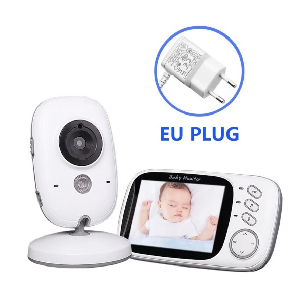 Elektronisk Baby Monitor Med 3,2in LCD Display Video Intercom Overvåking Kamera