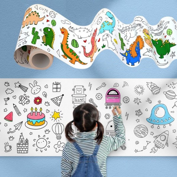 Lasten Graffiti Kuva Scroll Väritys Kuva Scroll Kolme Metteri Pitkä kuvio