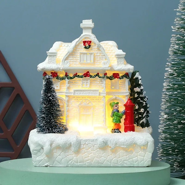 Jul By Vit Underbart Hus  Byggnad Semester Dekorationer Harts Jul Träd prydnad