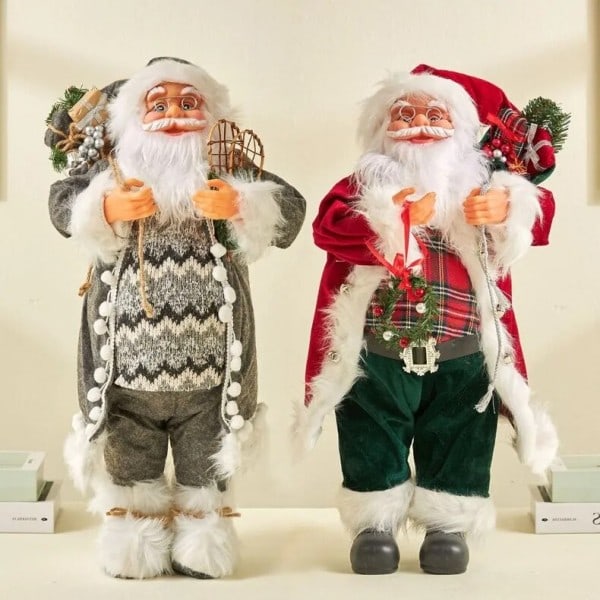 Julenissen Dukke God jul Tre Ornamenter Noel Adornos Ny Navidad Jule pynt