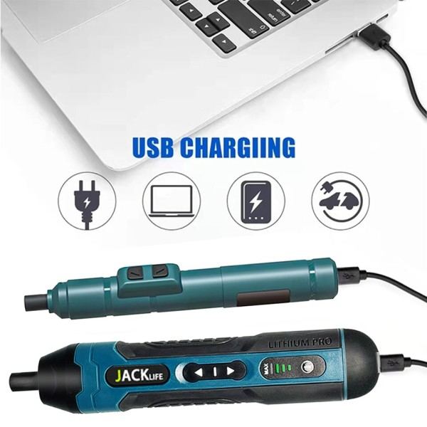 Sladdlös elektrisk skruvmejsel uppladdningsbar 1300mah litium batteri mini borr 3,6V ström verktyg set