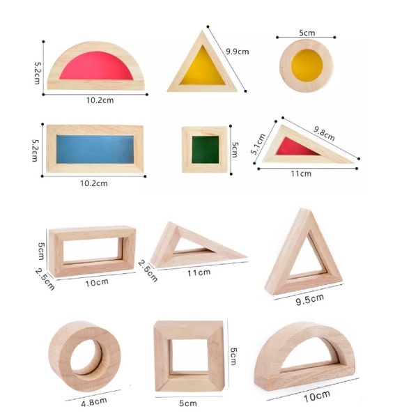 Trä regnbåge stapling block kreativt färgstarkt lärande och pedagogiskt byggande byggande leksaker set för barn