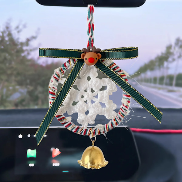 Joulu Taustakuva Peili Unelma Sisustus Kuu Auto Sisustus Käsinkudotut Lumihiutale