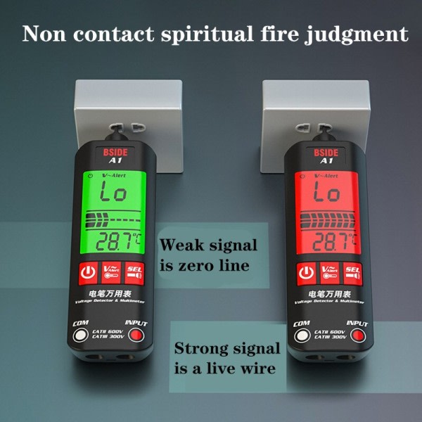 1st Helt Automatisk Intelligent Brännsäker Elektrisk Penna Noll Fire Linje Identifiering Linje Spänning Detektion Universal Mätare