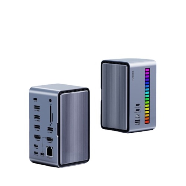 USB C Dockningsstation med Dual HDMI-kompatibel M.2 SSD Hölje Ethernet 100W PD USB Hub