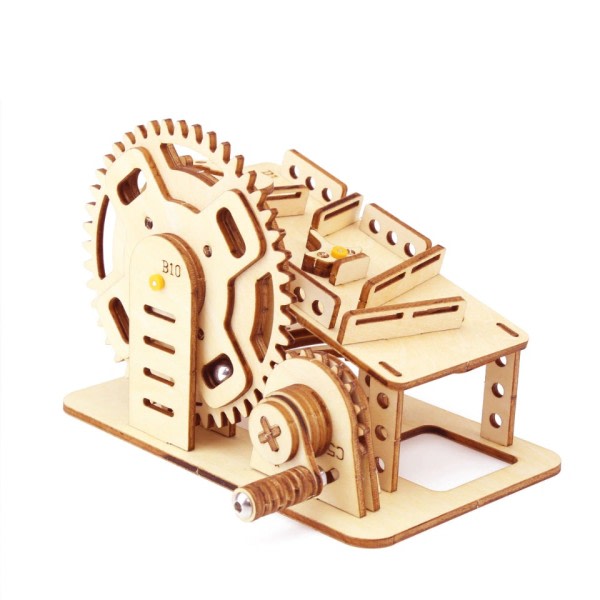 3D trä pussel mekaniskt kit stam vetenskap fysik leksak labyrint boll montage modell byggnad