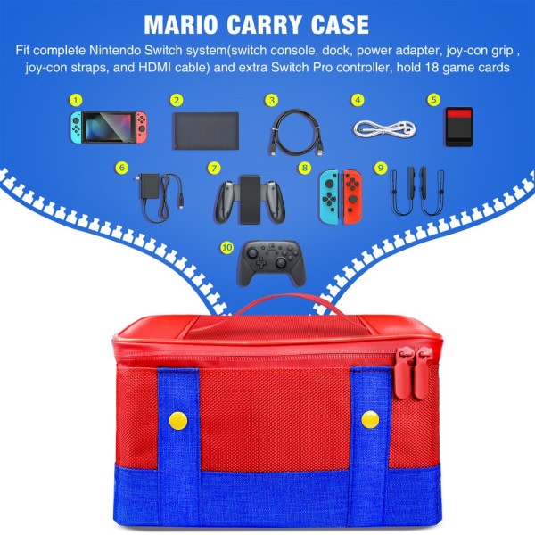 Stor bærende beskyttende taske til Nintendo Switch OLED Console Pro Controller
