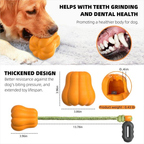 Iso koira puru lelut aggressiivisille purupursuille heavy Duty Dental Dog Pumpkin lelut