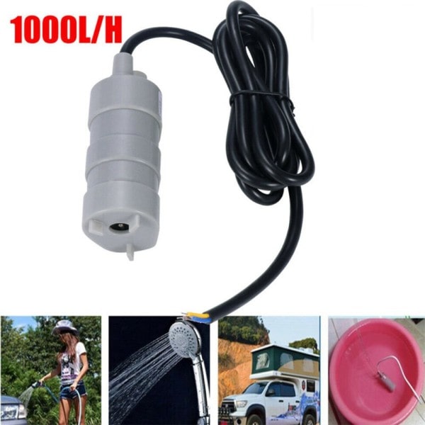 12V Vann Pumpe 1000L Høy Flow Hval Pumpe 5M Slitesterk Engineering Plast Pumpe