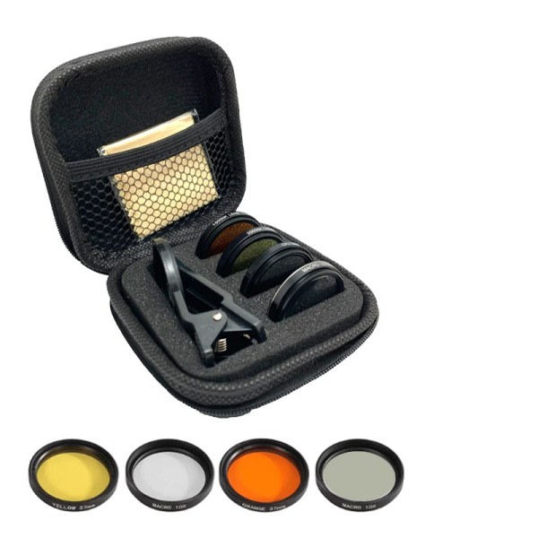Akvarium lins fisk tank telefon kamera lins filter 4 i 1 makro lins