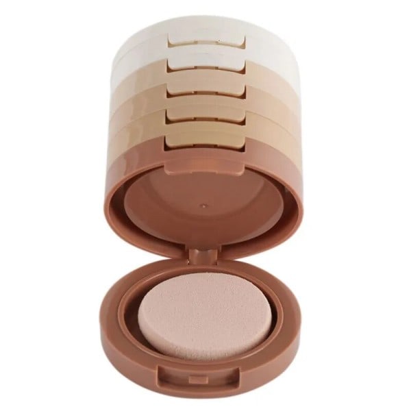 5 In 1 Face Pressed Powder Contour Shading Concealer Foundation Palett