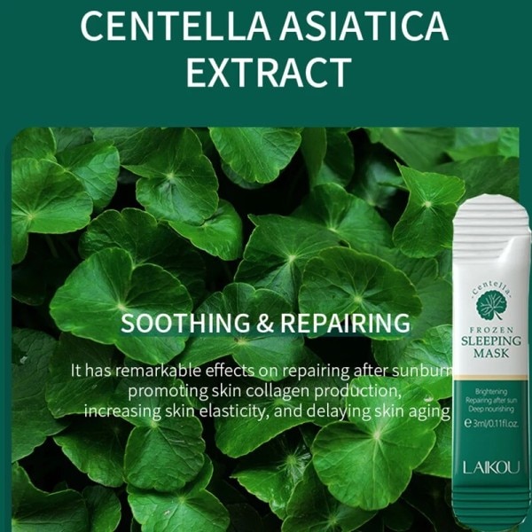 10 stykker Centella Fugtgivende Sovende Maske Dyb Hydraterende Nærende Reparationer Efter Sol Eksponering